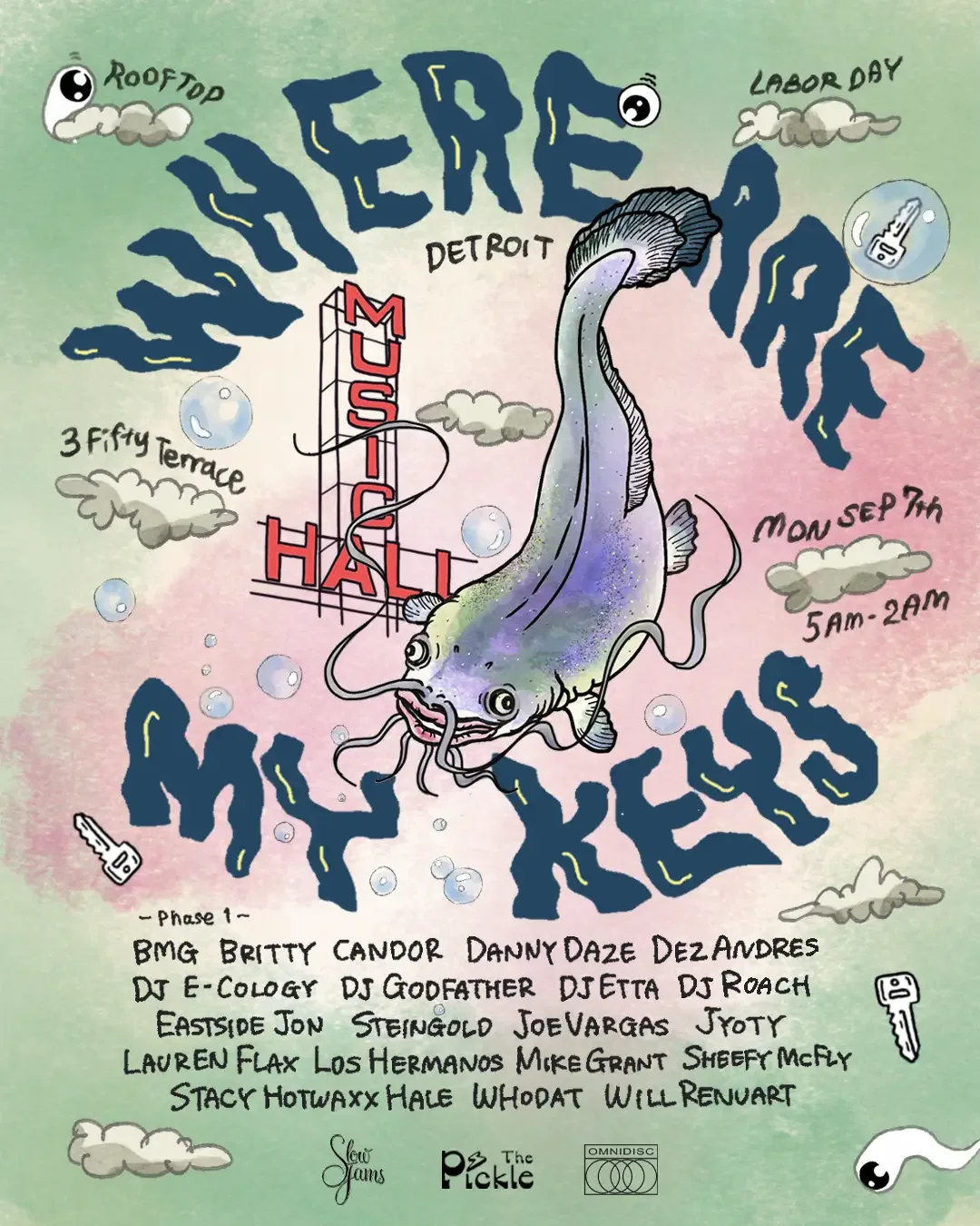 Where Are My Keys — Detroit Labor Day flyer