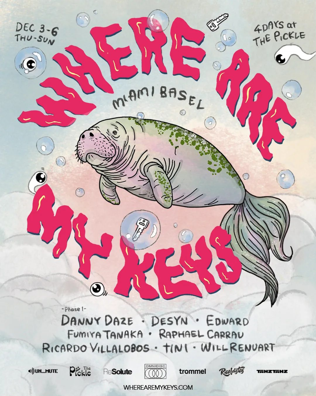 Where Are My Keys — Miami Basel flyer: Dec 3–6, four days in Miami